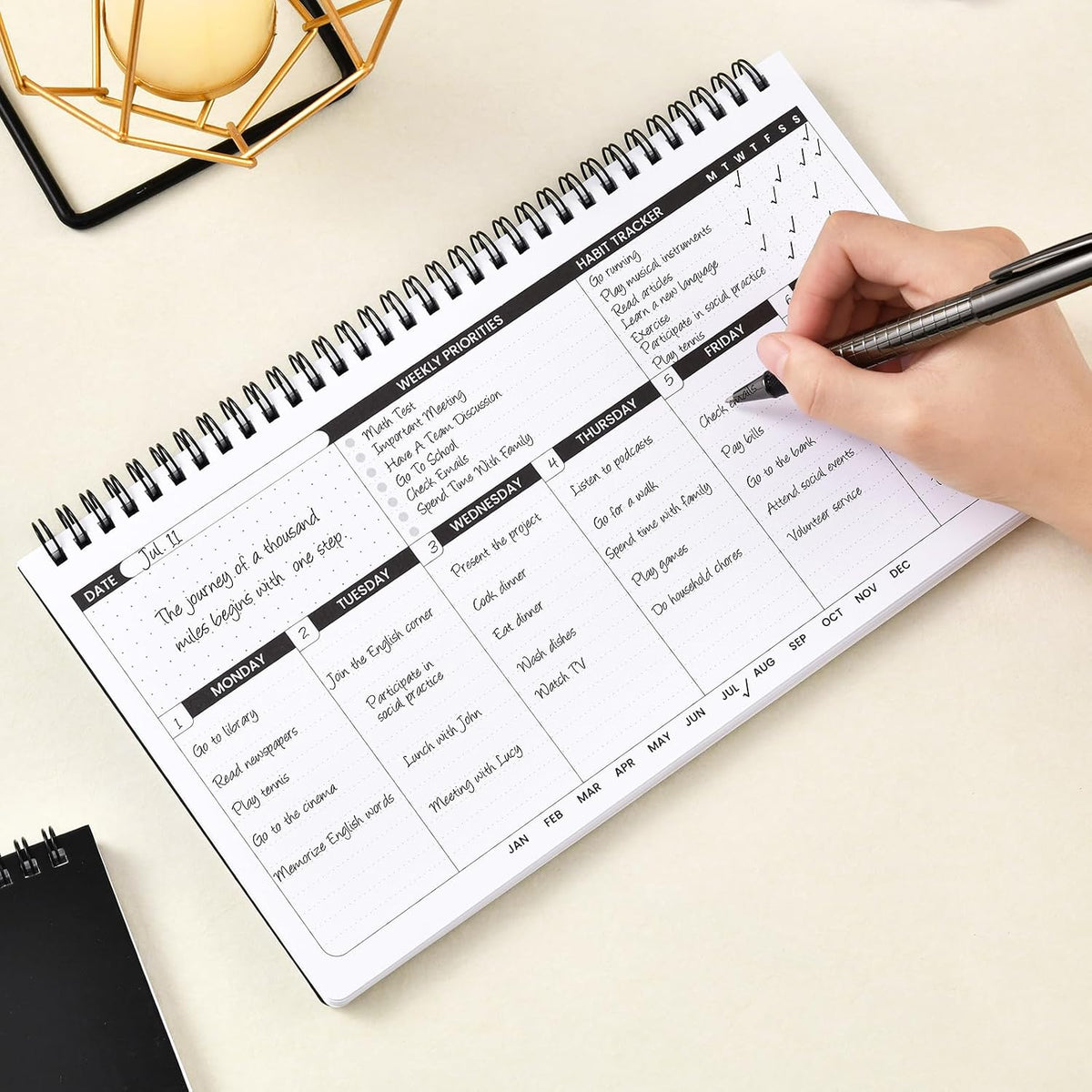 Black Standing Weekly Scheduler - view 2