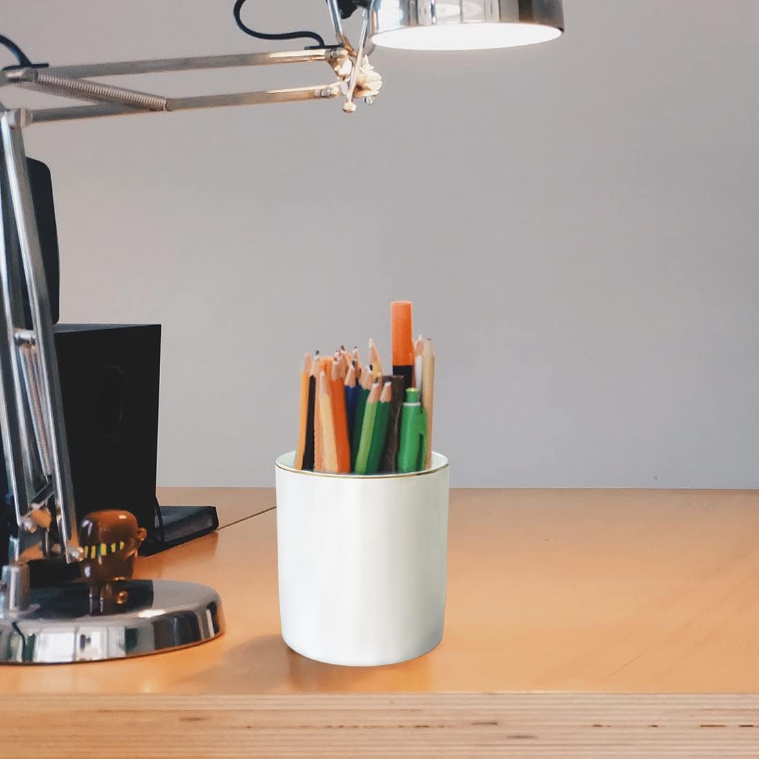 White Ceramic Pen Cup - view 2