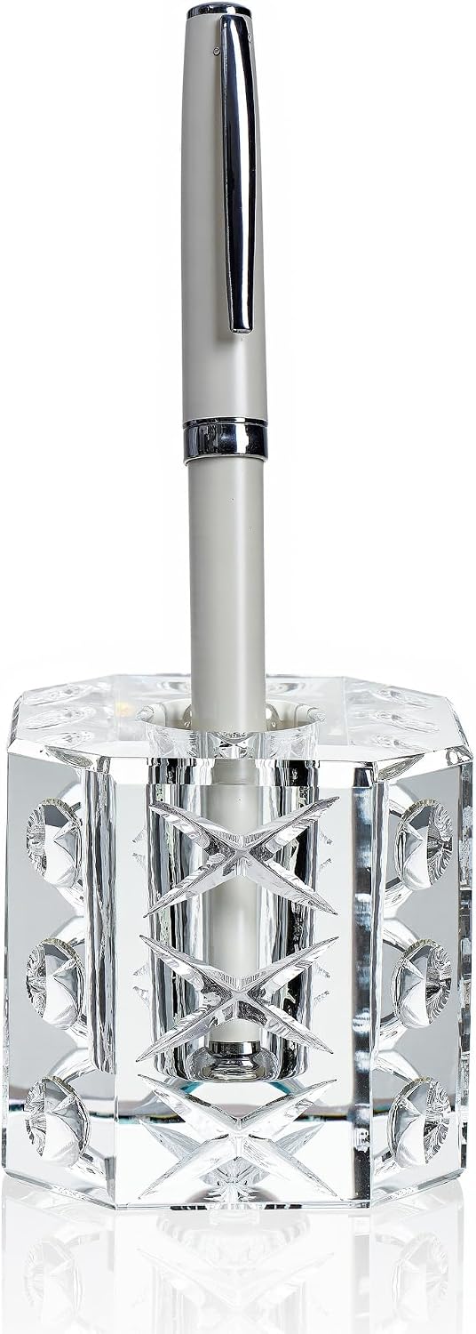 Octagonal Glass Pen Stand