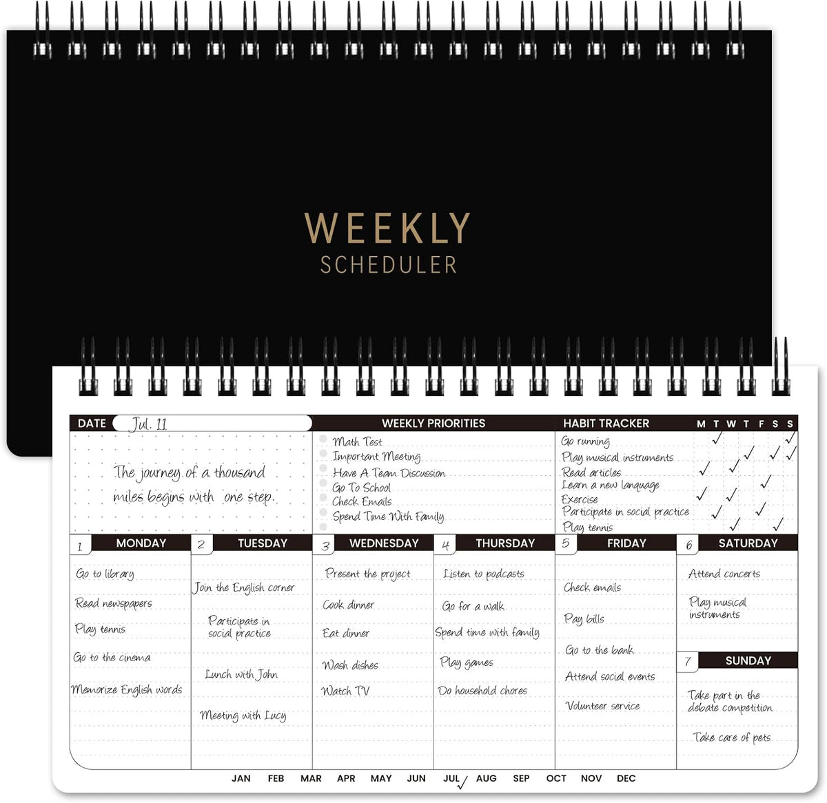 Black Standing Weekly Scheduler - view 1